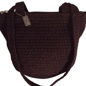 Vintage neutral crochet shoulder bag